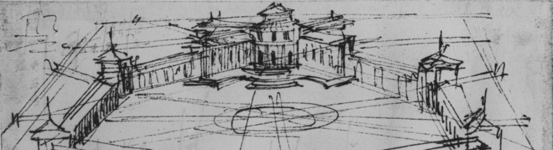 Primo disegno prospettico completo di Juvarra per la Palazzina di Stupinigi, Museo Civico d'Arte Antica di Palazzo Madama, Torino, fotografia, 1958 (Compagnia di San Paolo)