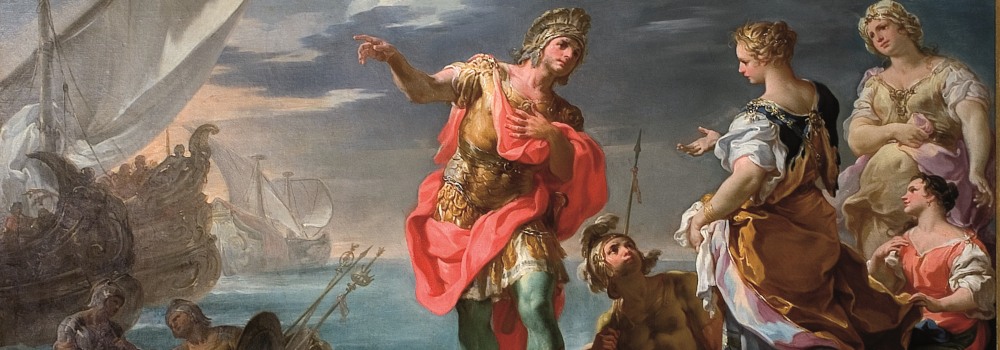 C. Giaquinto, La partenza di Enea da Cartagine, 1735 circa, olio su tela, Roma, Palazzo del Quirinale, Sala d'Ercole (partic.)