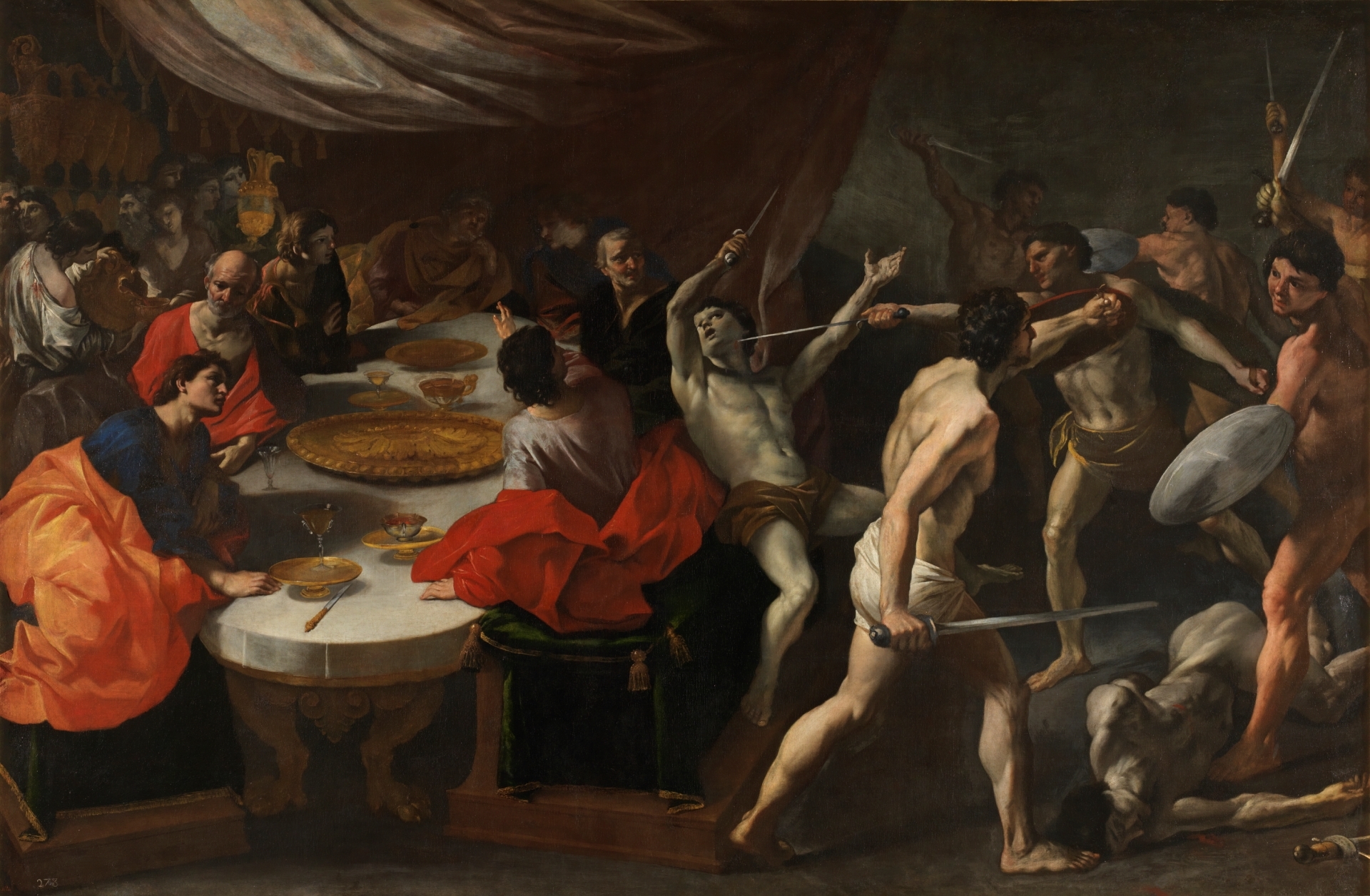 Gladiadores en un banquete, 1635