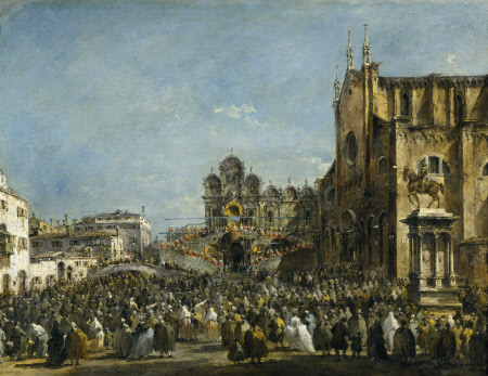 Pope Pius VI blessing the People of Venice in 1782 by Francesco Guardi (Venice 1712 ¿ Venice 1793)