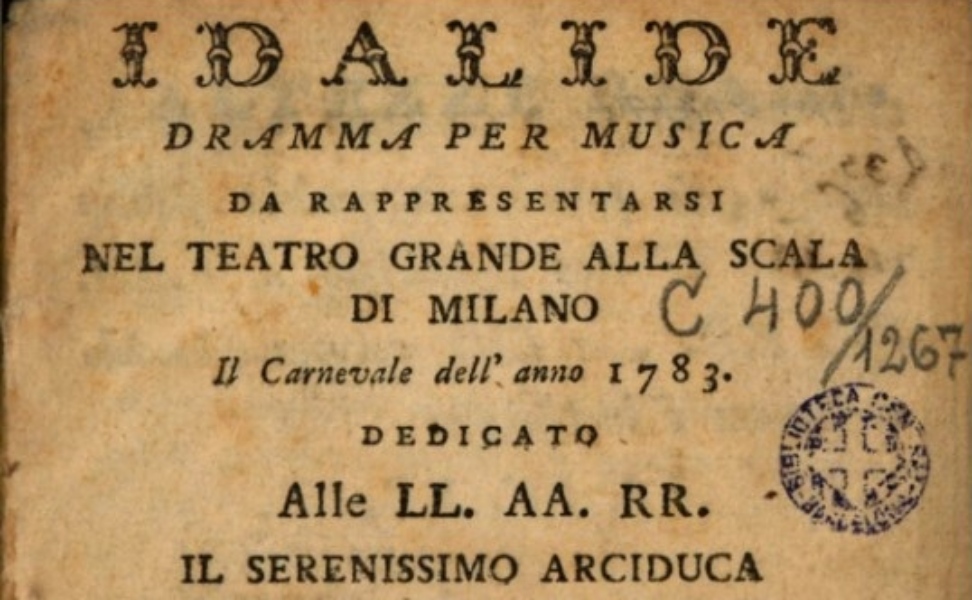Idalide, Scala, 1783, Milano