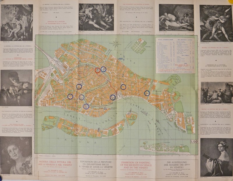 Mappa topografica Mostra della pittura del 600 a Venezia e nel Veneto, 1959